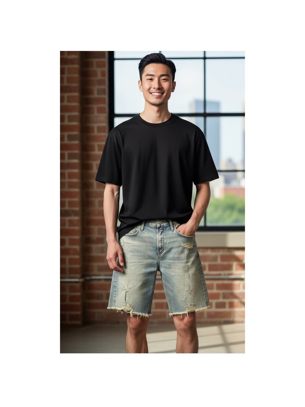 Silver Jeans Frisco Distressed, Raw Hem Shorts Men's Size 28